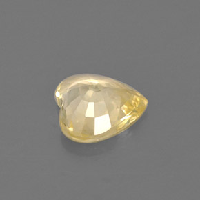 Saphir jaune naturelle forme de coeur, 0,59 ct, VS