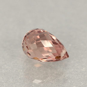 Saphir rose naturelle briolette, 0,90 ct, VVS-VS