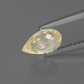 Saphir jaune naturelle briolette, 1,31 ct, VVS-VS