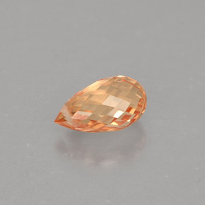 Saphir orange naturelle briolette, 0,91 ct, VVS-VS