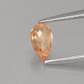 Saphir orange naturelle briolette, 0,91 ct, VVS-VS