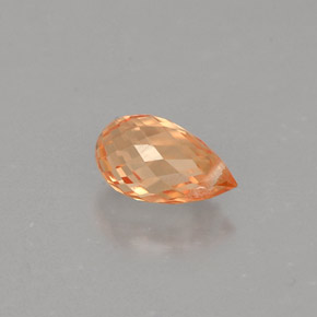 Saphir orange naturelle briolette, 0,91 ct, VVS-VS