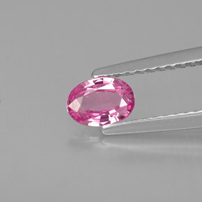 Saphir rose naturelle coupe ovale, 0,45 ct, VVS