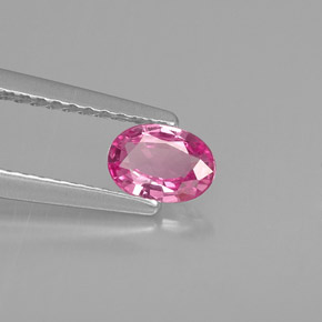 Saphir rose naturelle coupe ovale, 0,45 ct, VVS