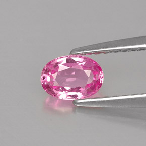 Saphir rose naturelle coupe ovale, 0,55 ct, VS