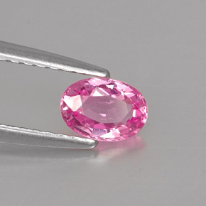 Saphir rose naturelle coupe ovale, 0,55 ct, VS
