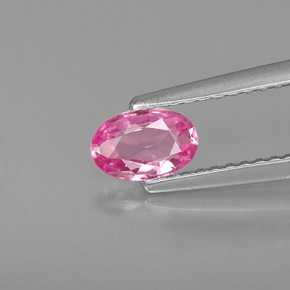 Saphir rose naturelle coupe ovale, 0,53 ct, VVS