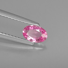 Saphir rose naturelle coupe ovale, 0,53 ct, VVS
