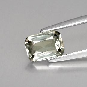 Saphir vert naturelle taille émeraude, 1,12 ct, VVS-VS
