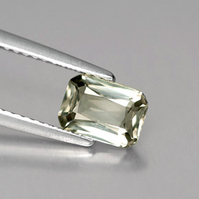 Saphir vert naturelle taille émeraude, 1,12 ct, VVS-VS