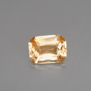 Saphir orange naturelle taille émeraude, 1,12 ct, VVS-VS
