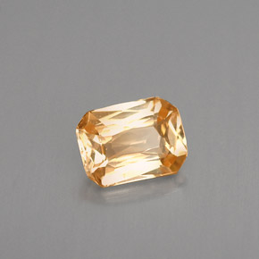 Saphir orange naturelle taille émeraude, 1,12 ct, VVS-VS