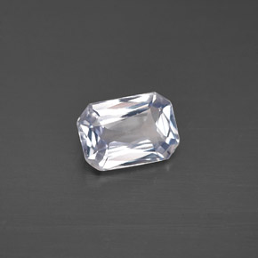 Saphir blanc naturelle taille émeraude, 0,98 ct, VVS