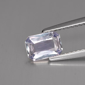 Saphir violet naturelle taille émeraude, 0,89 ct, VVS-VS