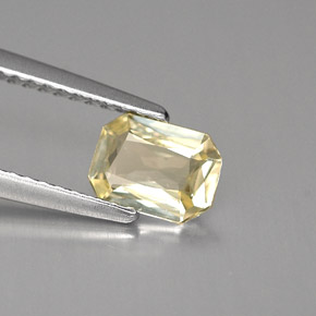 Saphir jaune naturelle taille émeraude, 0,77 ct, VVS
