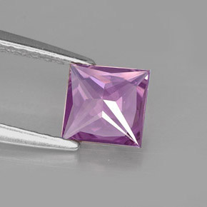 Saphir violet naturelle carré, 0,71 ct, VVS