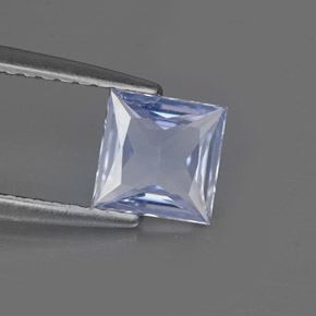 Saphir bleue naturelle carré, 0,74 ct, VVS