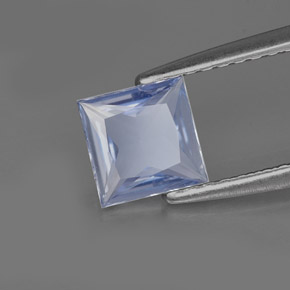 Saphir bleue naturelle carré, 0,74 ct, VVS