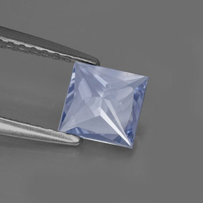 Saphir bleue naturelle carré, 0,74 ct, VVS