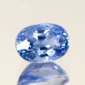 Saphir bleue naturelle coupe ovale, 1,34 ct, VVS