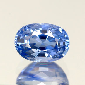 Saphir bleue naturelle coupe ovale, 1,34 ct, VVS