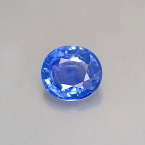 Saphir bleue naturelle coupe ovale, 1,30 ct, VS