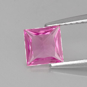 Saphir rose naturelle carré, 0,72 ct, VS