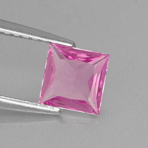 Saphir rose naturelle carré, 0,72 ct, VS