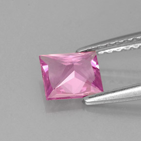 Saphir rose naturelle carré, 0,72 ct, VS