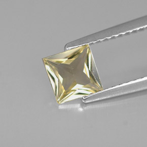 Saphir jaune naturelle carré, 0,82 ct, VVS