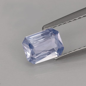 Saphir violet naturelle taille émeraude, 0,77 ct, VS-SI