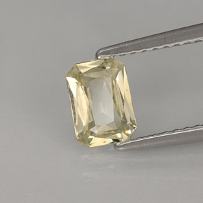 Saphir jaune naturelle taille émeraude, 0,90 ct, VS-SI
