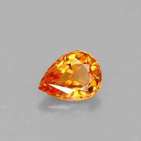Saphir orange naturelle en forme de poire, 0,59 ct, VVS