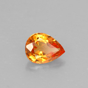 Saphir orange naturelle en forme de poire, 0,59 ct, VVS