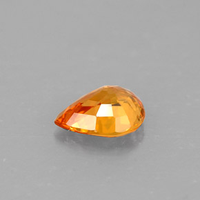 Saphir orange naturelle en forme de poire, 0,59 ct, VVS