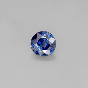 Saphir bleue naturelle coupe roude, 0,55 ct, VS