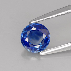 Saphir bleue naturelle coupe roude, 0,60 ct, VS