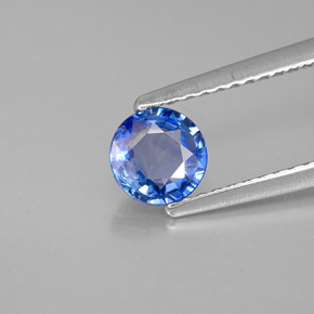 Saphir bleue naturelle coupe roude, 0,69 ct, VS
