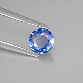 Saphir bleue naturelle coupe roude, 0,69 ct, VS
