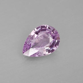 Saphir violet naturelle en forme de poire, 0,39 ct, VVS