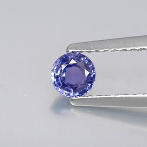 Saphir bleue naturelle coupe roude, 0,43 ct, VS