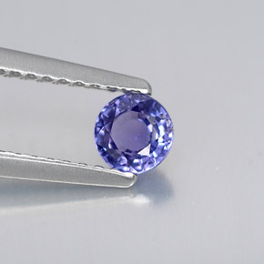 Saphir bleue naturelle coupe roude, 0,43 ct, VS