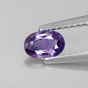 Saphir violet naturelle coupe ovale, 0,48 ct, VS