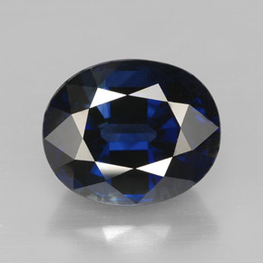 Saphir bleue naturelle coupe ovale, 5,09 ct, IF