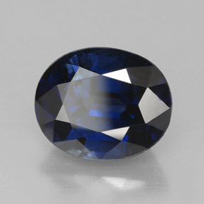 Saphir bleue naturelle coupe ovale, 5,09 ct, IF