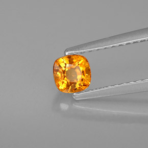 Saphir orange naturelle coupe coussin, 0,61 ct, VS