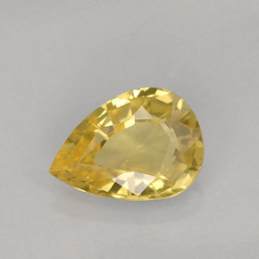 Saphir jaune naturelle en forme de poire, 0,73 ct, VS