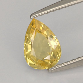 Saphir jaune naturelle en forme de poire, 0,73 ct, VS