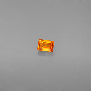 Saphir orange naturelle baguette, 0,25 ct, VS
