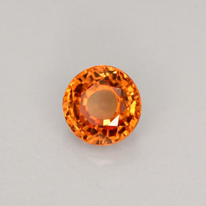 Saphir orange naturelle coupe roude, 0,59 ct, VVS-VS